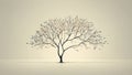 A tree with branches growing in the same direction, symbolizing the homogeneity and lack of new ideas in groupthink Royalty Free Stock Photo