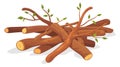 Tree branches pile. Cartoon timber. Wood sticks