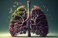 tree branches in the shape of lungs. Concept of environmental and forest protection Royalty Free Stock Photo