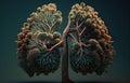 tree branches in the shape of lungs. Concept of environmental and forest protection Royalty Free Stock Photo