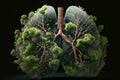 tree branches in the shape of lungs. Concept of environmental and forest protection Royalty Free Stock Photo