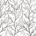 Tree branches silhouette. Vector texture Royalty Free Stock Photo