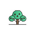 Tree, breadfruit color gradient vector icon
