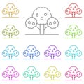 Tree, breadfruit multi color icon. Simple thin line, outline of tree icons for ui and ux, website or mobile application