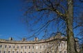 Tree and Buxton crescent buildings