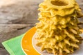 Tree cake. Baumkuchen. Traditional Germany and Lithuania layered cake Royalty Free Stock Photo