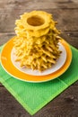 Tree cake. Baumkuchen. Traditional Germany and Lithuania layered cake Royalty Free Stock Photo