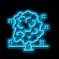 tree care services neon glow icon illustration