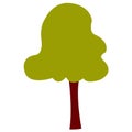 Tree in cartoon flat style isolated on white background. Vector illustration in childish style Royalty Free Stock Photo