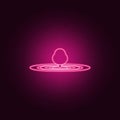 tree in center of field icon. Elements of Park and landscape in neon style icons. Simple icon for websites, web design, mobile app