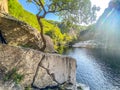 Chassezac river bank in lozere, cevenne, france