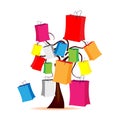 Tree with colored envelopes Royalty Free Stock Photo