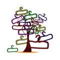 Tree with colorful hangers