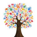 Human hand tree for culture diversity concept