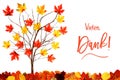 Tree With Colorful Leaf Decoration, Calligraphy Vielen Dank Means Thank You