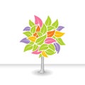 Tree with colorful leafs. Vector