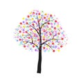 Tree colorful spots paint. Design icon. Vector illustration. Royalty Free Stock Photo