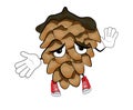 Tree cone cartoon character Royalty Free Stock Photo