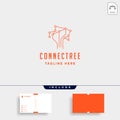 tree connection logo design vector nature technology symbol sign icon Royalty Free Stock Photo