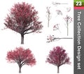 Tree correction design set. 3D Illustration. Royalty Free Stock Photo