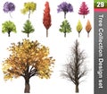Tree correction design set. 3D Illustration. Royalty Free Stock Photo