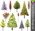 Tree correction design set. 3D Illustration. Royalty Free Stock Photo