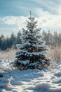 a tree covered in snow