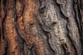 A tree with a dark brown bark