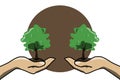 tree day background illustration, plant trees to become the lungs of the world