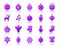 Tree Decorations simple gradient icons vector set Royalty Free Stock Photo