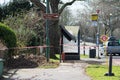 Tree destroying bus shelter in London duri