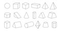 Tree dimensional geometric shapes collection Royalty Free Stock Photo