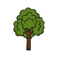 Tree doodle icon, vector color line illustration Royalty Free Stock Photo