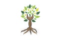 Harmony of Nature Tree of Life, Leaf, and Caring Hands Eco-Logo Royalty Free Stock Photo