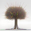 tree from electrical wires tangled . Generative AI