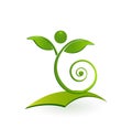 Tree environment planting, bringing into life, abstract vector icon Royalty Free Stock Photo