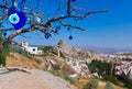 Tree and evil eye amulet in Cappadocia Turkey Royalty Free Stock Photo