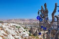Tree and evil eye amulet in Cappadocia Turkey Royalty Free Stock Photo