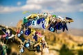 Tree and evil eye amulet in Cappadocia Turkey - nature background Royalty Free Stock Photo