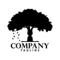 Tree with face silhouette creative logo concept Royalty Free Stock Photo