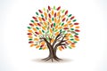 Tree autumn - fall logo vibrant colors Royalty Free Stock Photo