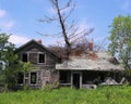 Tree fell on Abandoned House Royalty Free Stock Photo
