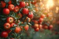 Tree Filled With Red Apples Generative AI Royalty Free Stock Photo