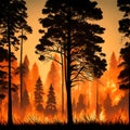 Tree on fire - ai generated image