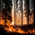 Tree on fire - ai generated image