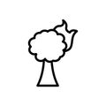 Tree, fire icon. Simple line, outline vector elements of firefighters icons for ui and ux, website or mobile application