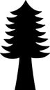 tree forest icon in solid style Royalty Free Stock Photo