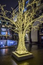 A tree in the form of a Christmas and New Year light installation. Moscow, Russia.