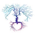 Tree in the form of men and women vector Royalty Free Stock Photo