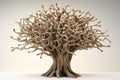 Tree formed entirely by interconnected human figures, symbolizing unity and interconnectedness. Ai generated